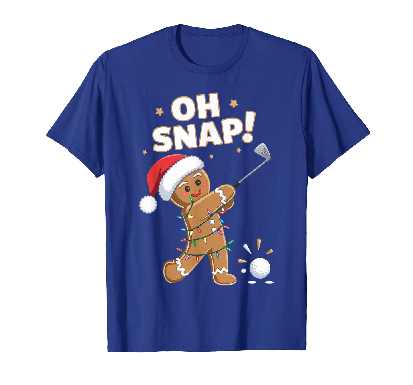 Funny Oh Snap Gingerbread Golf Christmas Holiday Art T-Shirt