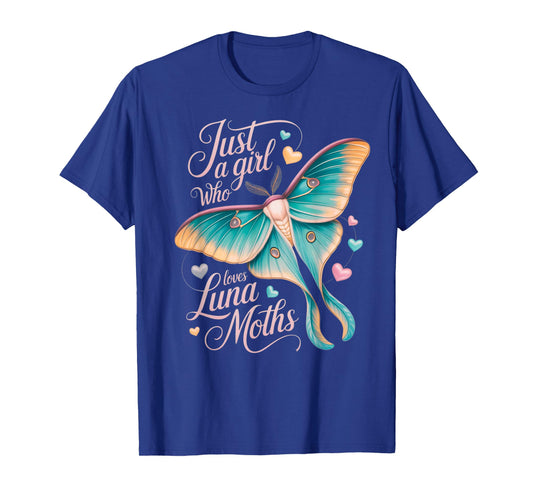 Just A Girl Who Loves Luna Moths Cute Pastel Moth Girl T-Shirt