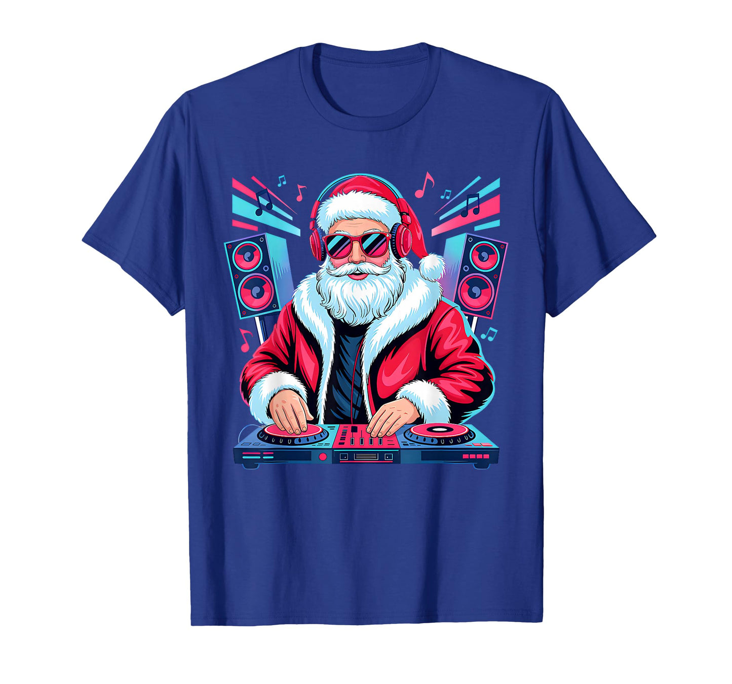 Christmas Santa DJ Turntable Music Lover Funny Xmas Pajamas T-Shirt