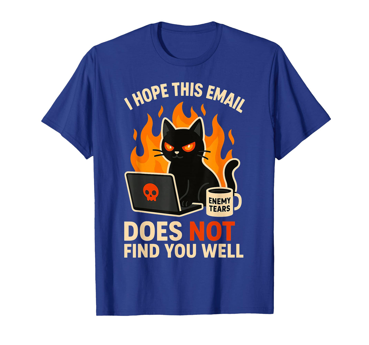 Sarcastic Office Work Email Humor Cat Coffee Funny Graphic T-Shirt