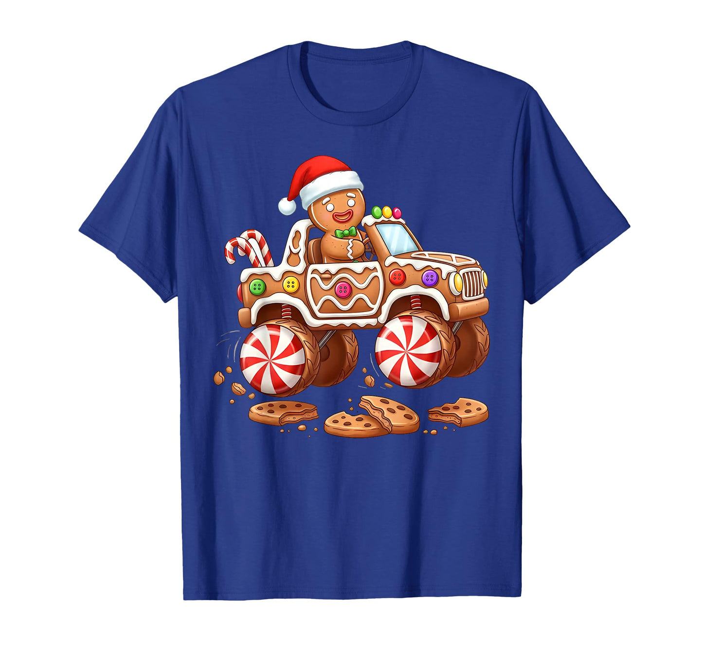 Gingerbread Monster Truck Funny Christmas Toddler Boy Kids T-Shirt