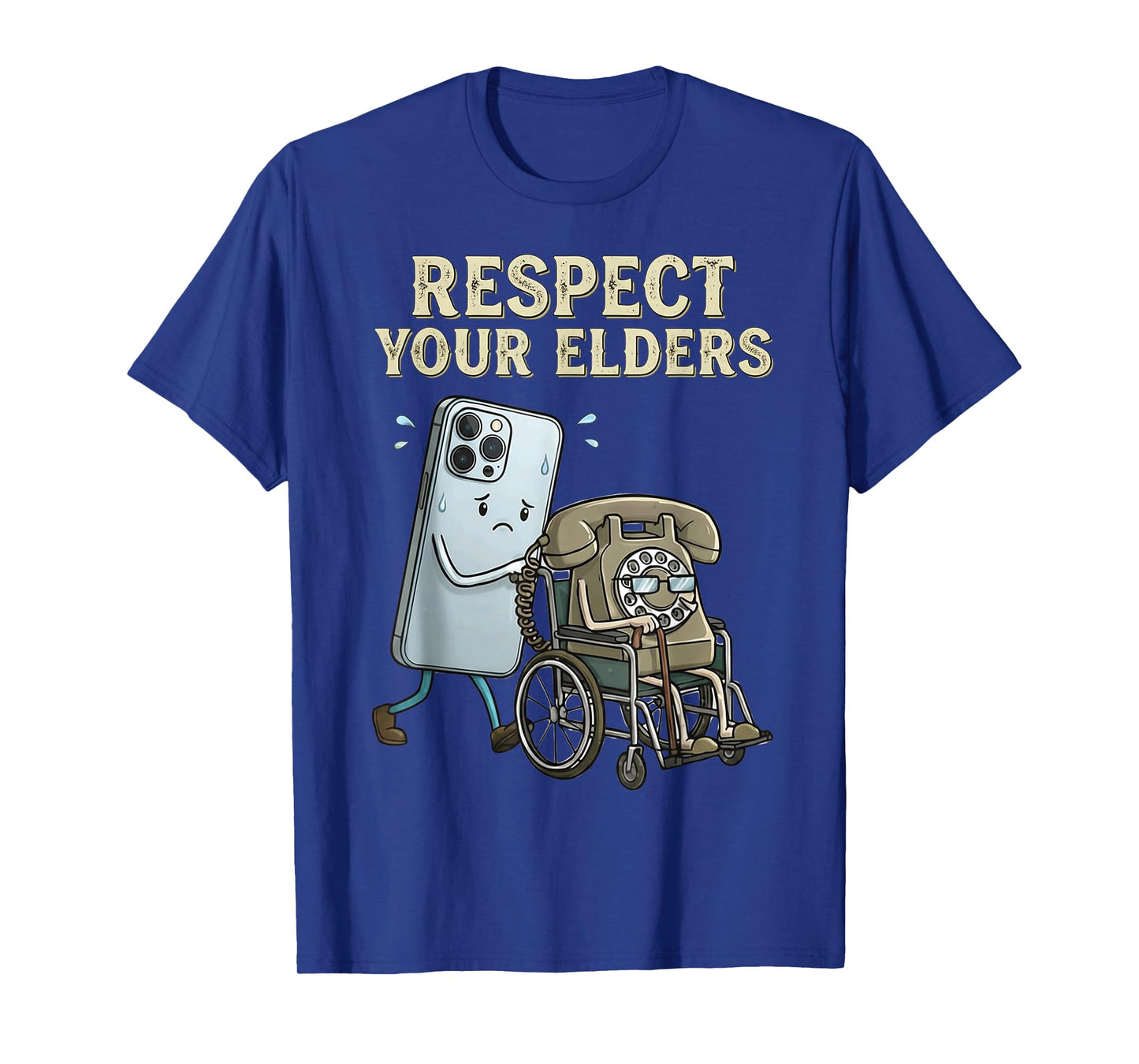 Respect Your Elders Retro Smartphone Technology Humor T-Shirt