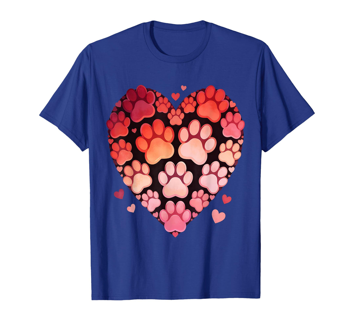 Hearts Cute Paw Valentine Dog and Happy Valentines Cat Lover T-Shirt