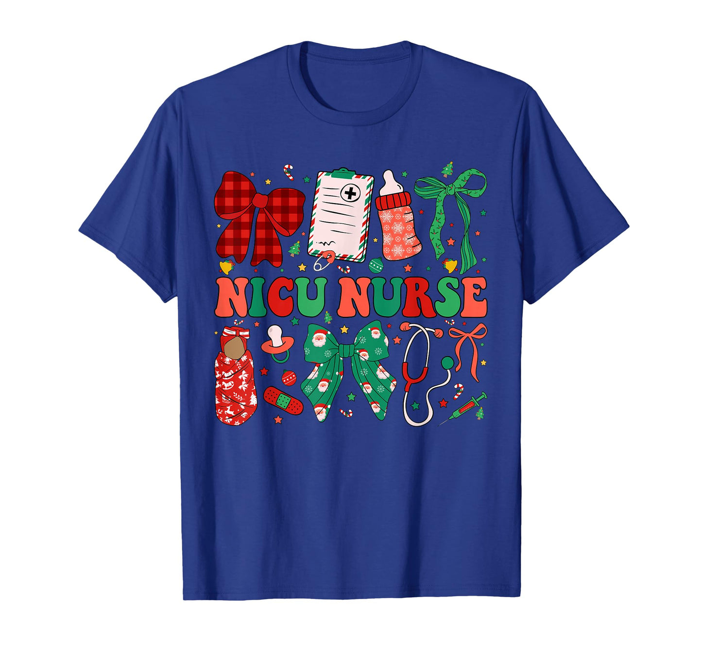 Neonatal Intensive Care Unit Coquette NICU Nurse Christmas T-Shirt