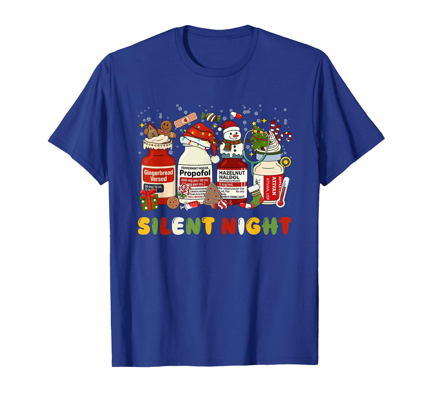 Funny Santa Propofol Silent Night ICU Nurses Merry Christmas T-Shirt