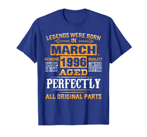 30th Birthday Gift Legends Born in March 1996 30 Yrs Old T-Shirt