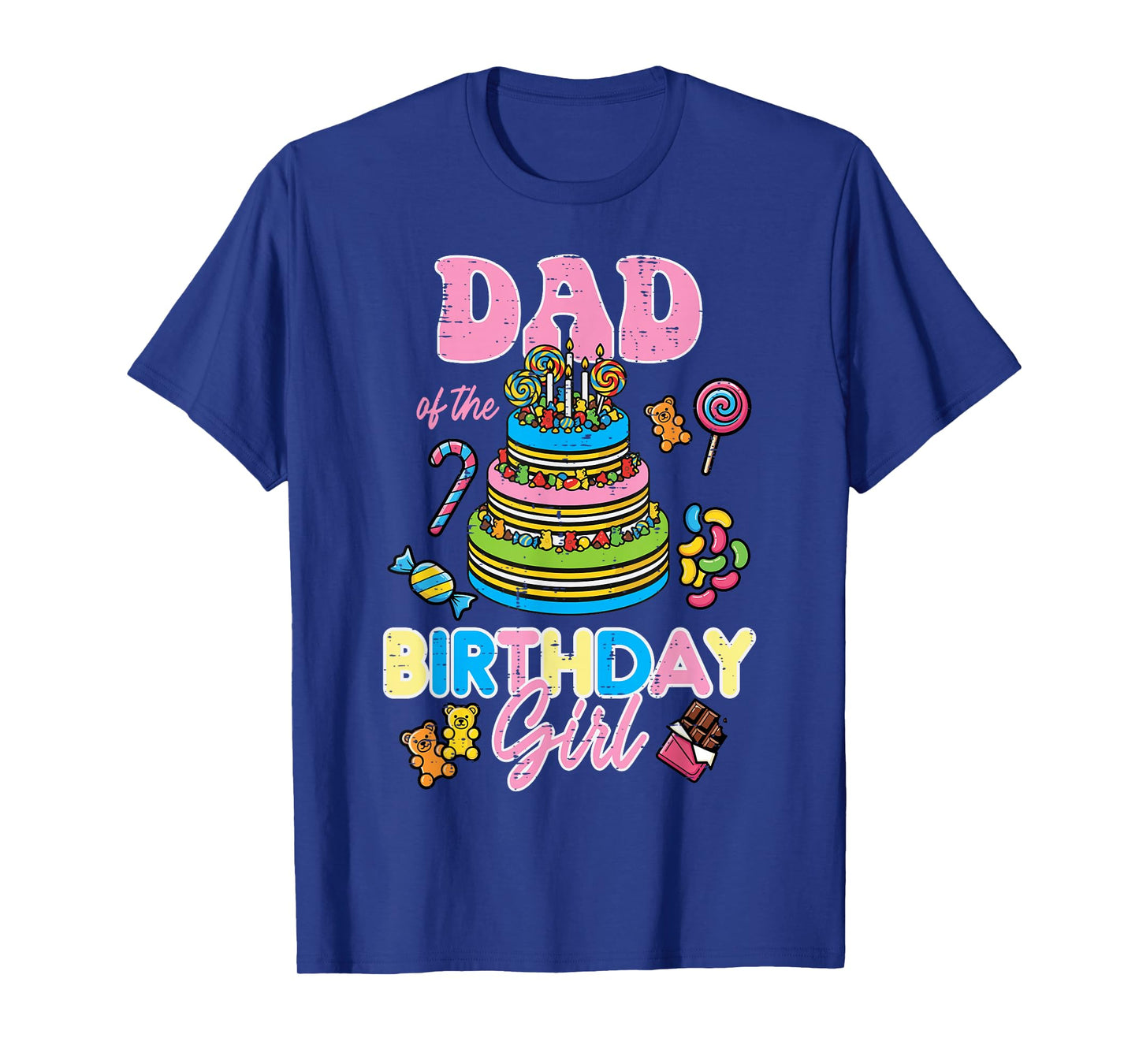 Dad of Birthday Girl Cake Bday Party Family Matching Men T-Shirt
