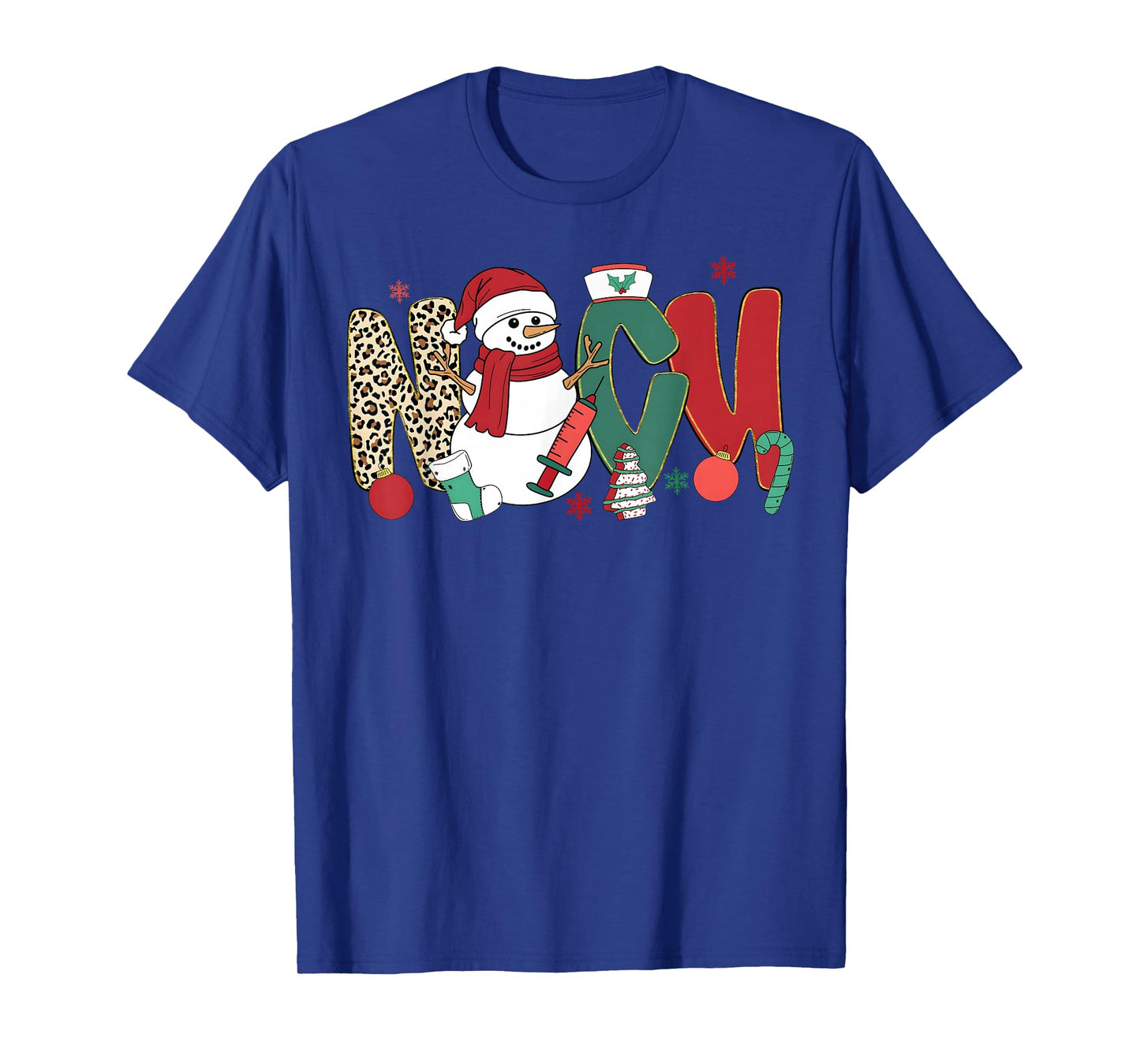NICU Nurse Snowman Christmas Leopard Snowmies Men Women T-Shirt