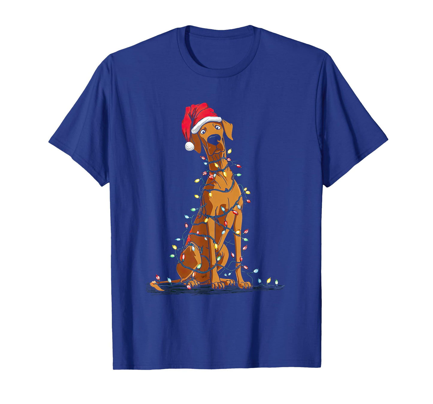 Funny Rhodesian Ridgeback Christmas Graphics Dog Lights T-Shirt