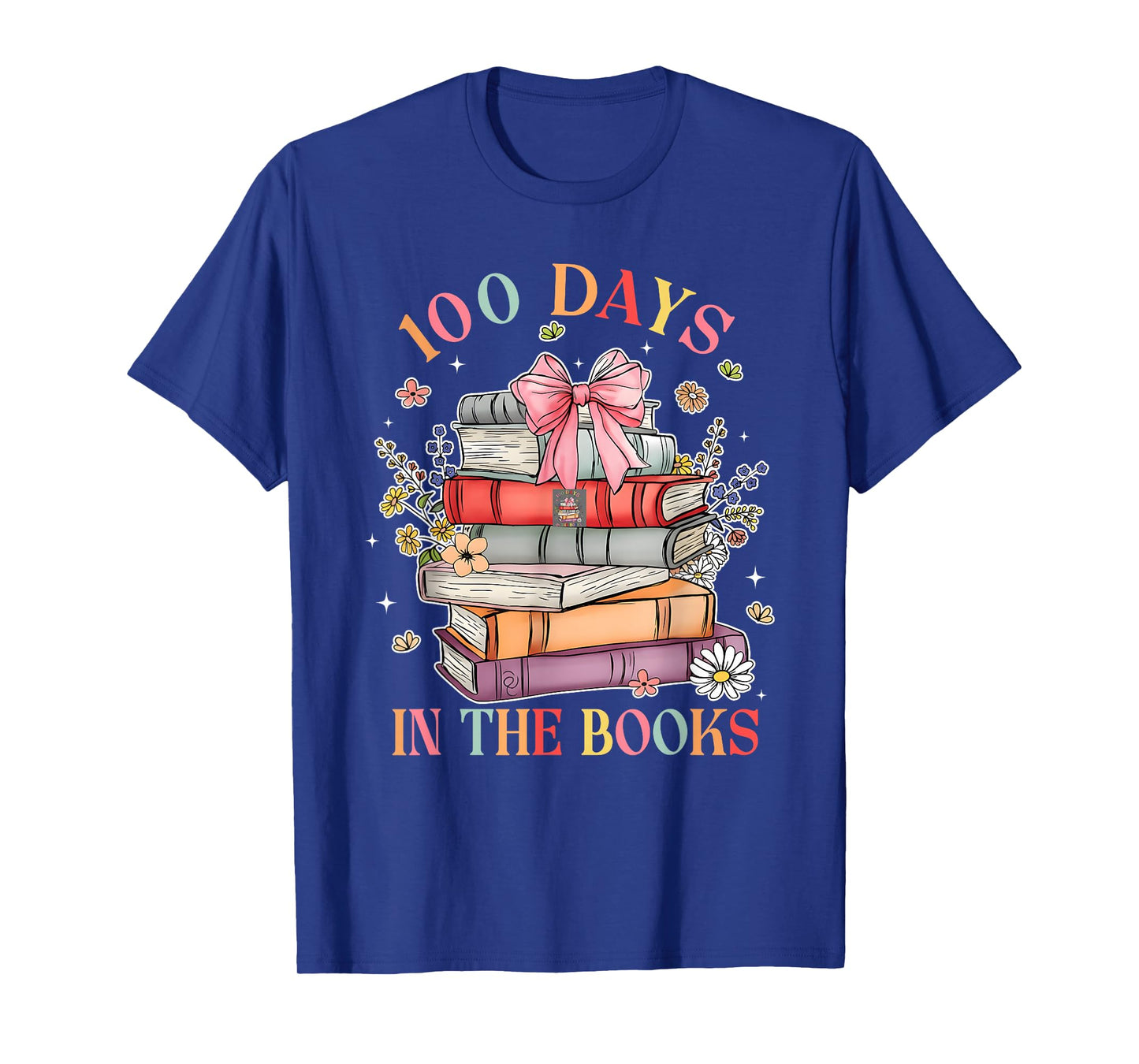 100 Days in The Books Reading Teacher 100th Day of School T-Shirt