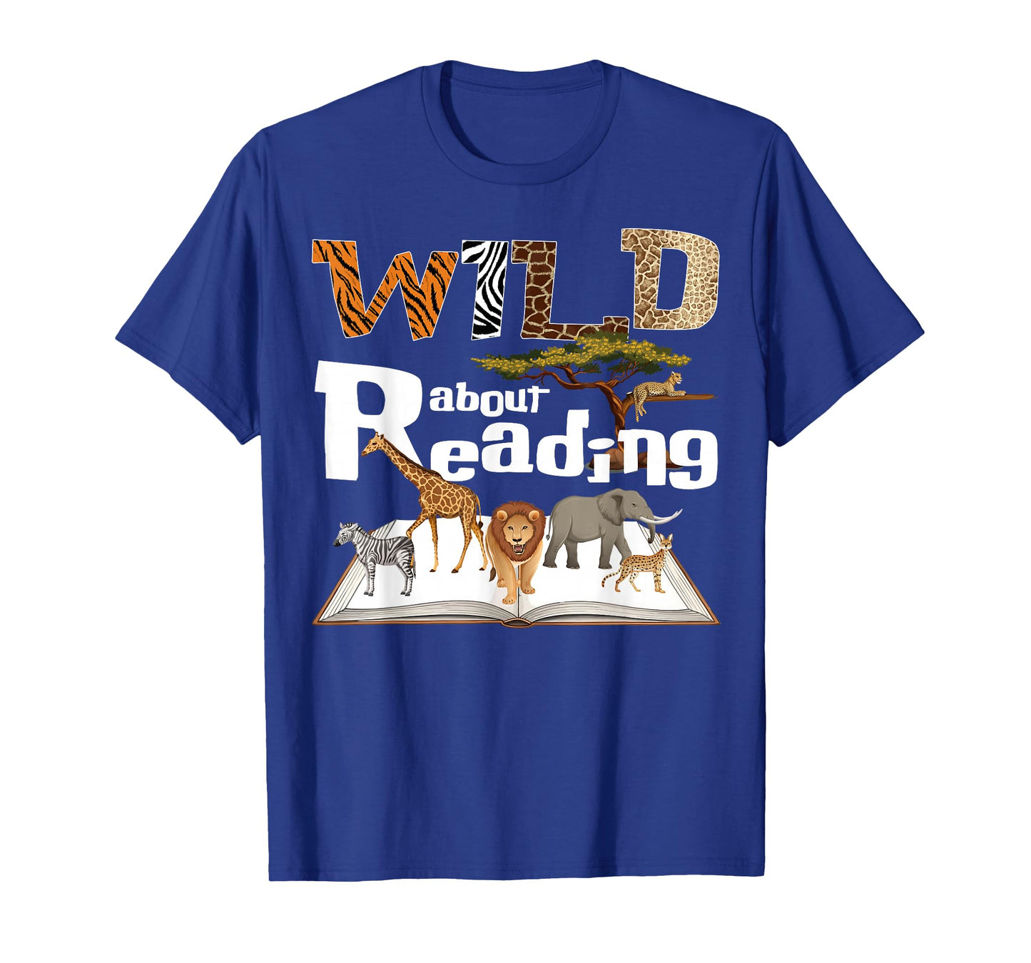 Wild About Reading Animals and Book Lovers Teacher Kids T-Shirt