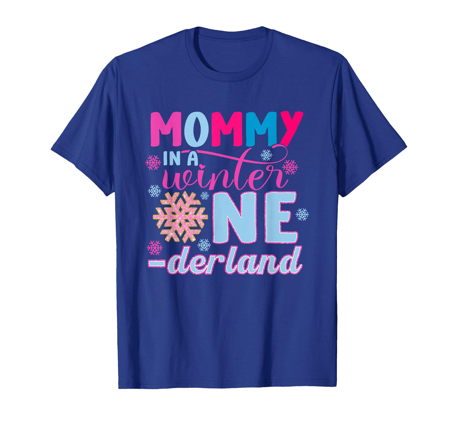 Mommy in A Winter Onederland Bday Girl Sweet Snowflake T-Shirt
