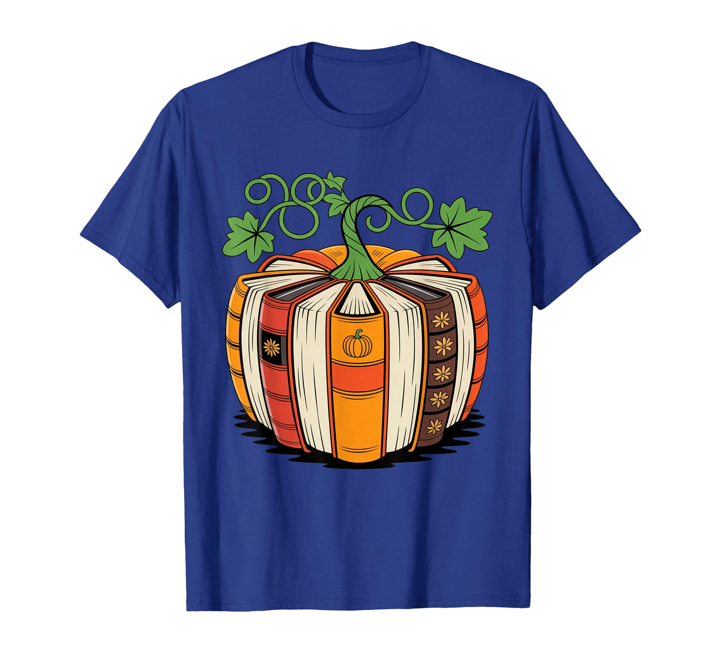 Vintage Pumpkin Book Autumn Fall Librarians Bookworm Teacher T-Shirt
