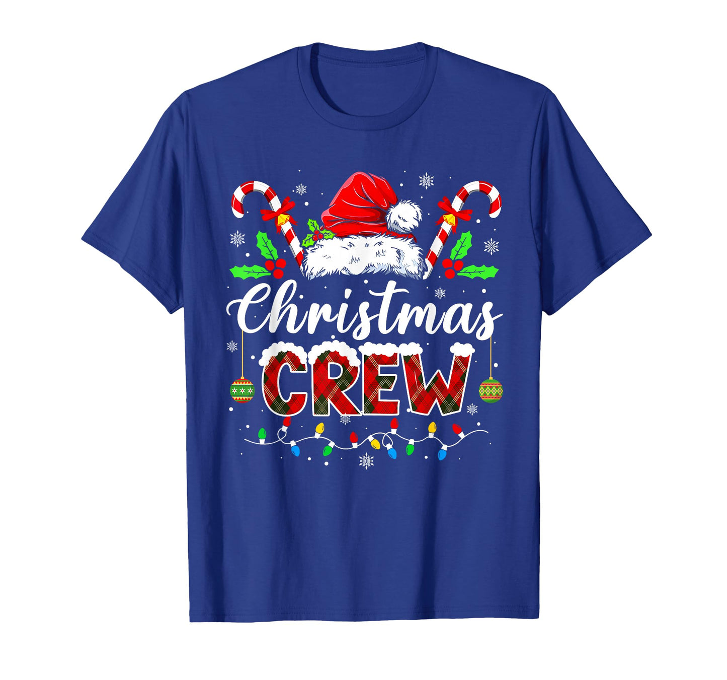 Christmas Crew Xmas Lights Family Matching Pajamas Holiday T-Shirt