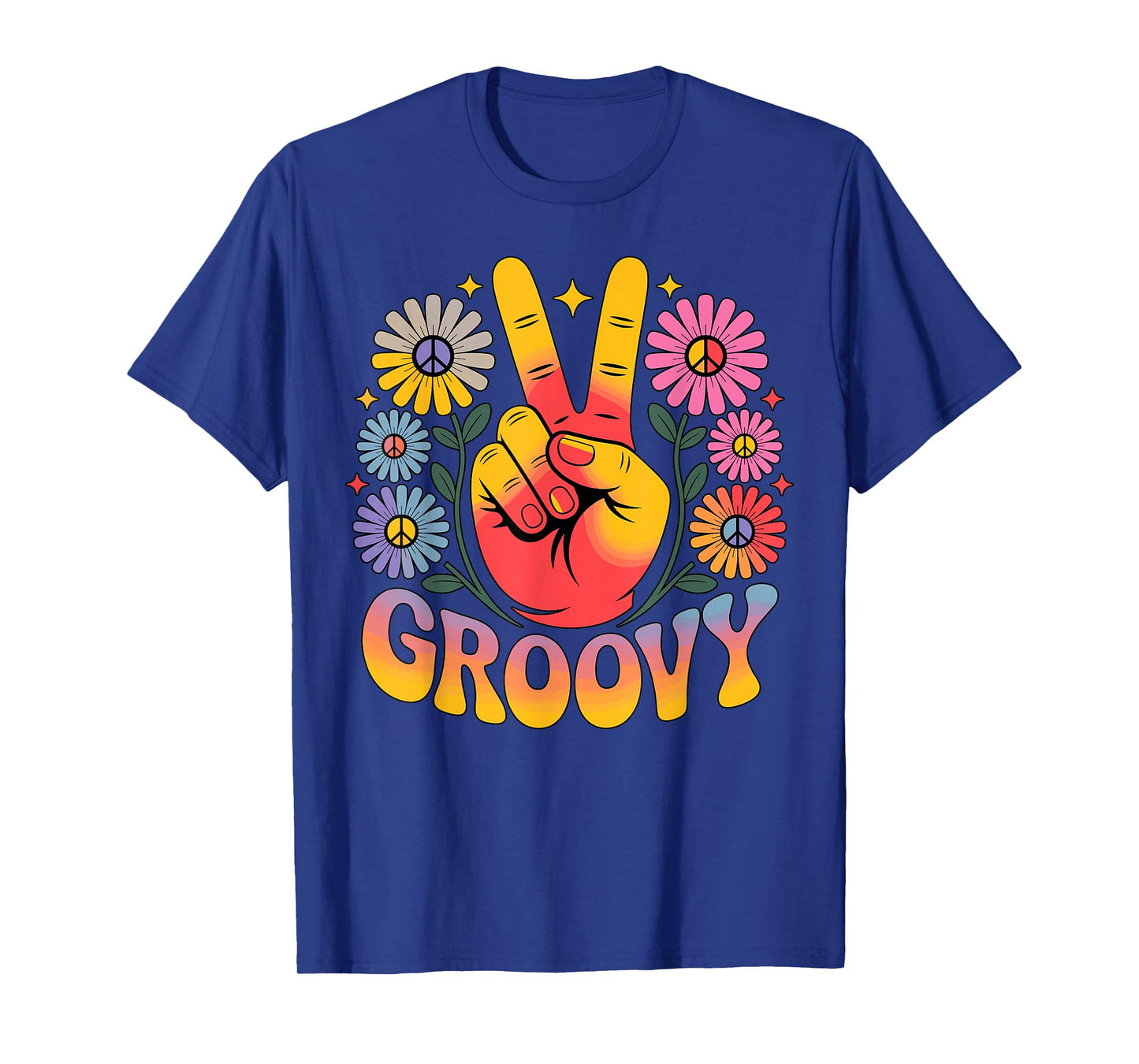 Groovy Peace Sign Hippie 80s 90s T-Shirt