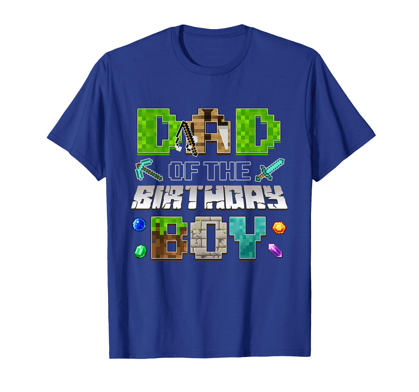 Dad of The Birthday Boy Funny Gaming Birthday Pixel Party T-Shirt