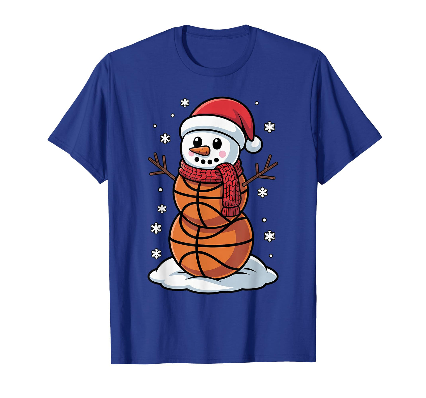 Christmas Basketball Snowman Toddler Kids Pajama Winter Time T-Shirt
