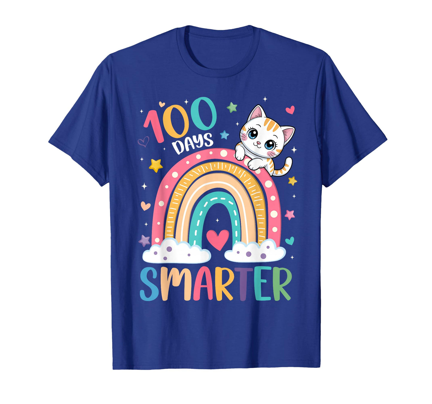 100 Days Smarter Shirts Girls Kitten Cat 100th Day of School T-Shirt