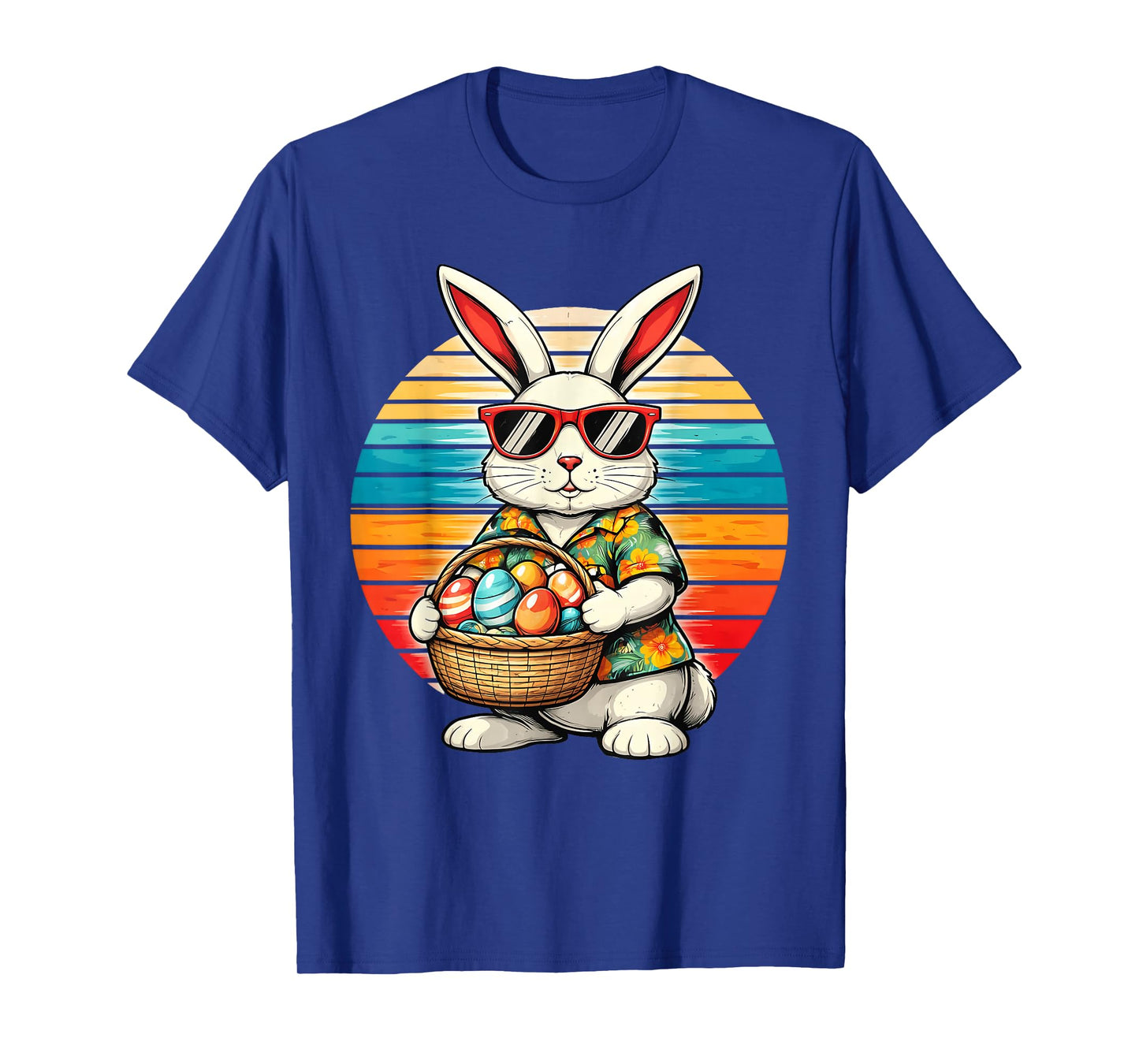 Mens Boys Easter Retro Bunny Egg Funny Easter Men Women Kids T-Shirt