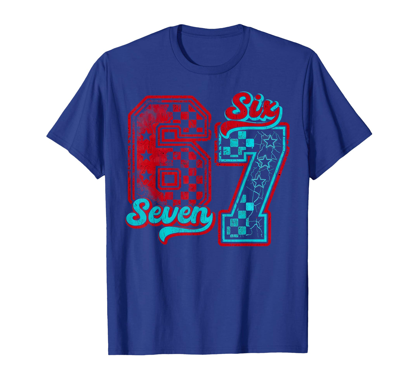 Stranger 67 Things Funny Six Seven Meme Checkered Birthday T-Shirt