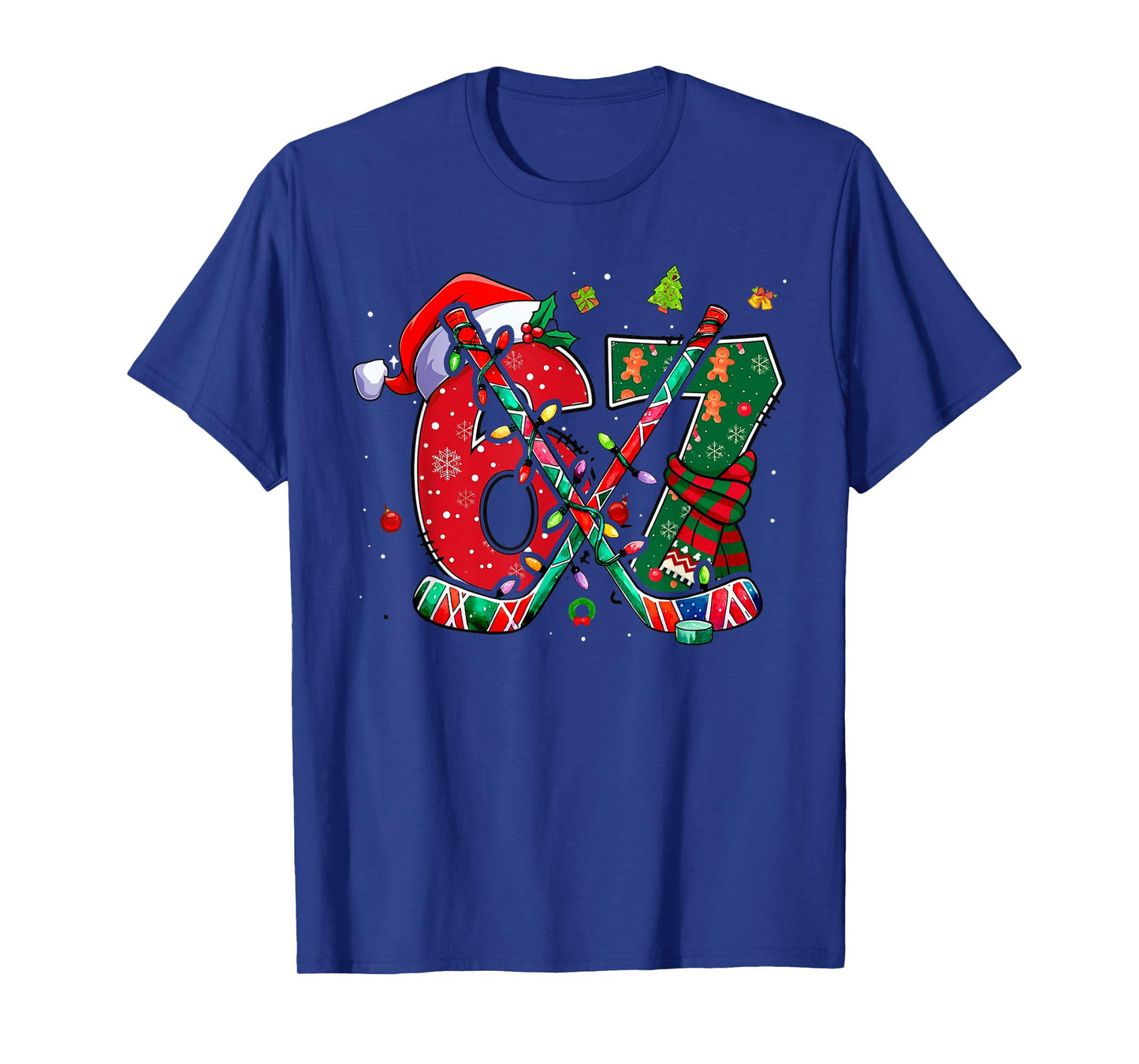 Funny 67 Six Seven Christmas Ice Hockey T-Shirt