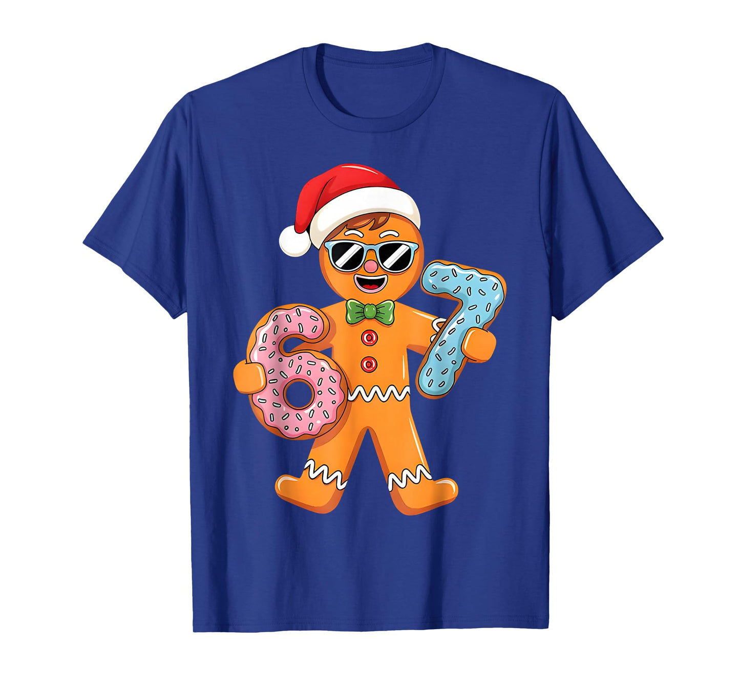 Funny Gingerbread Six Seven 67 Ice Cream Drip Christmas Boys T-Shirt