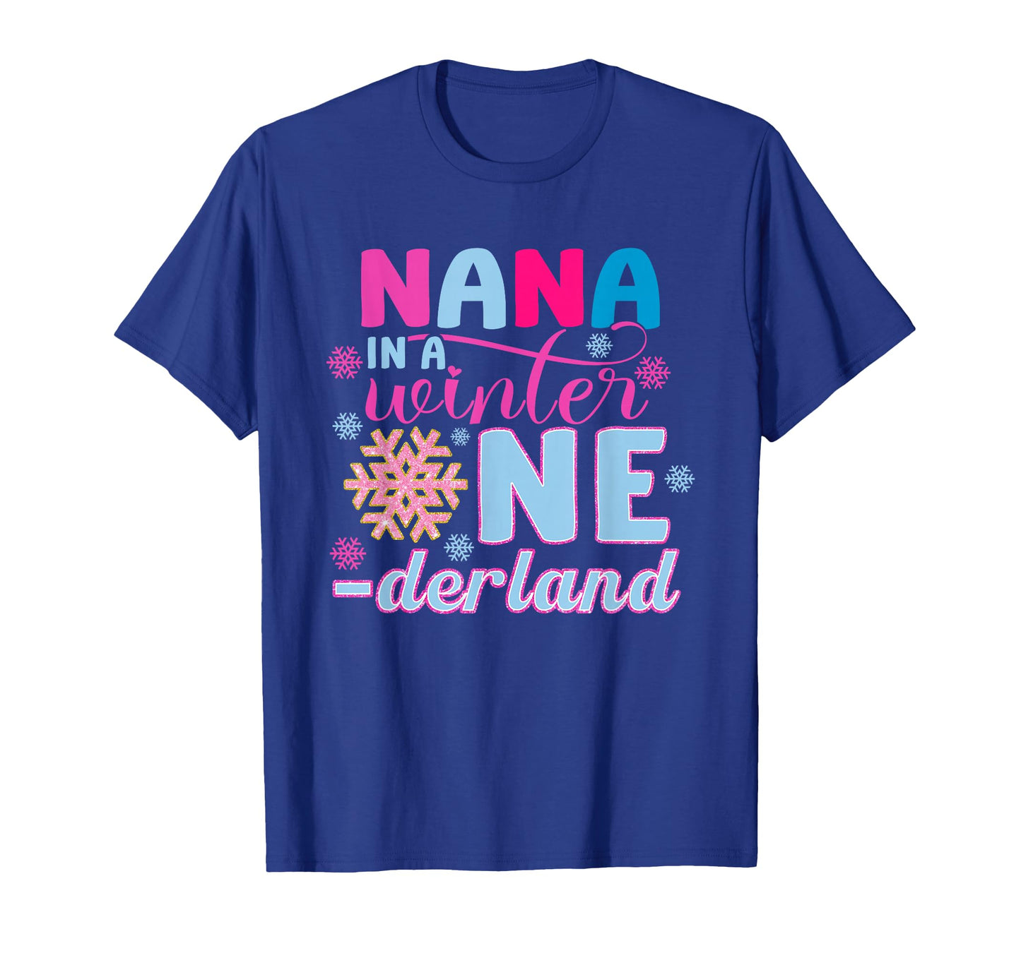 Nana in A Winter Onederland Bday Girl Sweet Snowflake T-Shirt