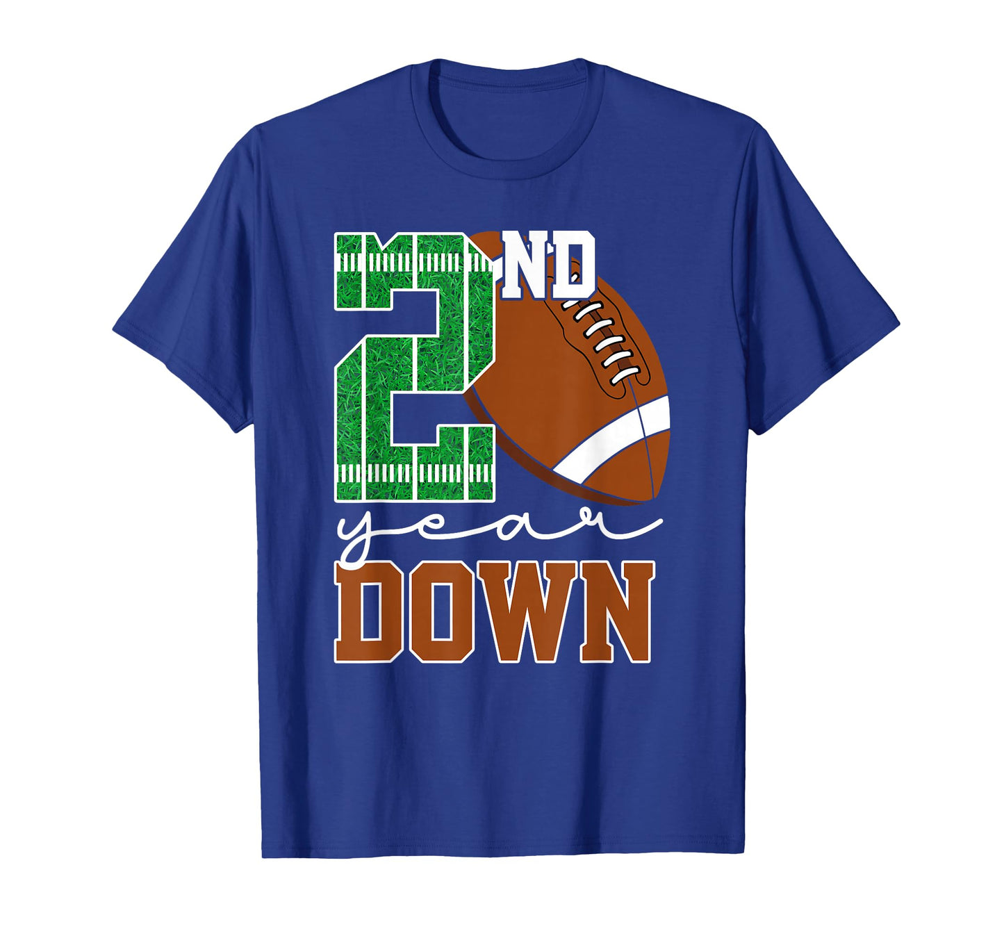 Kids 2nd Year Down Football Birthday Boy Party 2 Year Old T-Shirt