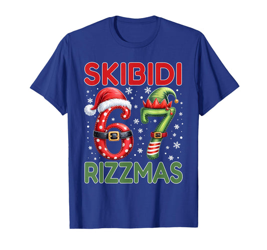 Skibidi Rizzmas 67 Christmas Six Seven Xmas Funny Boys Girls T-Shirt