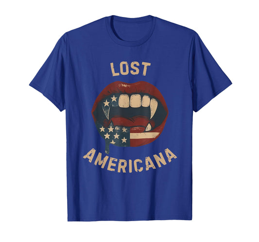 Lost Americana Vintage Vampire Patriotic Retro USA T-Shirt