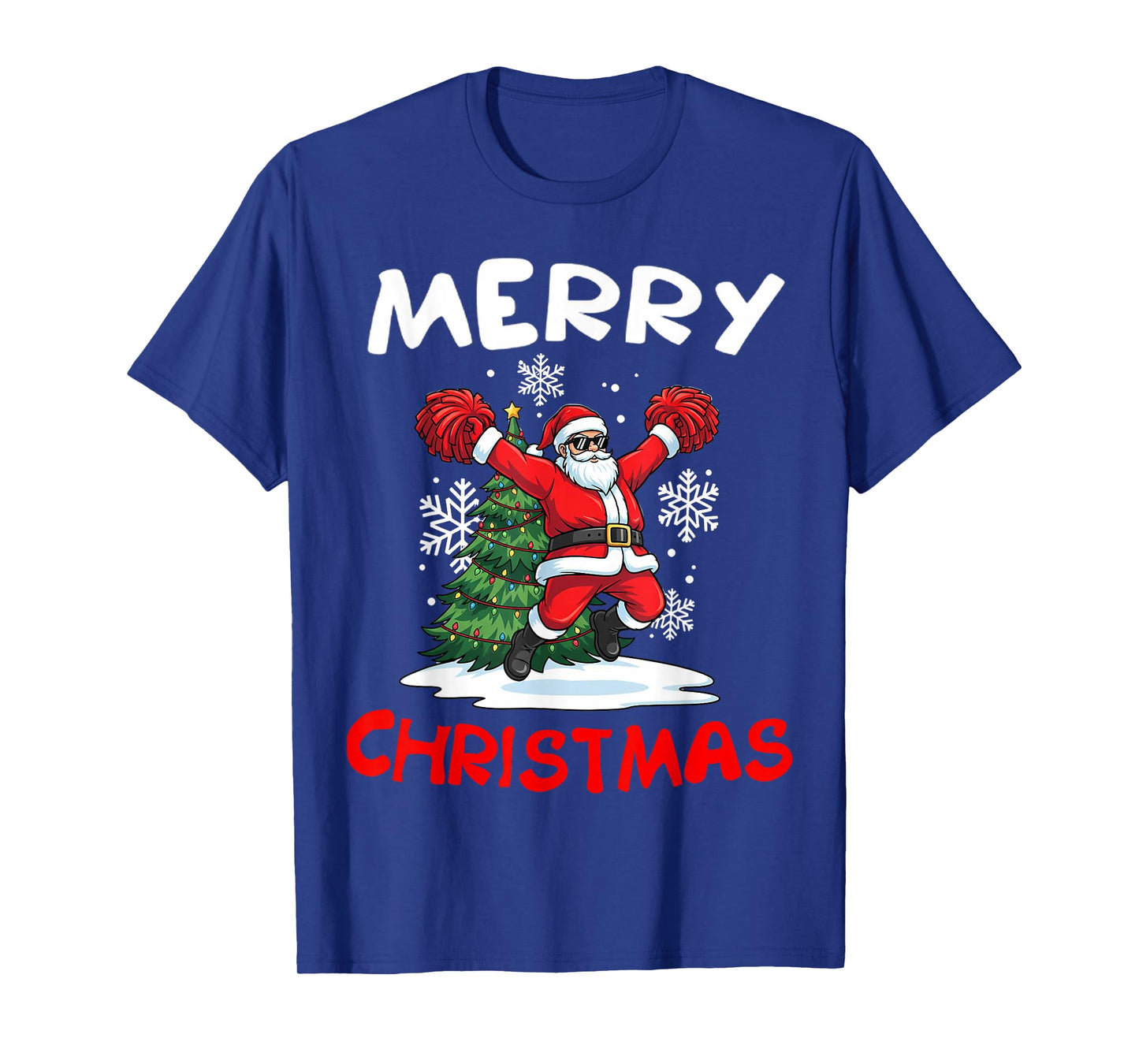 Merry Christmas Santa Playing Cheerleading Lover T-Shirt