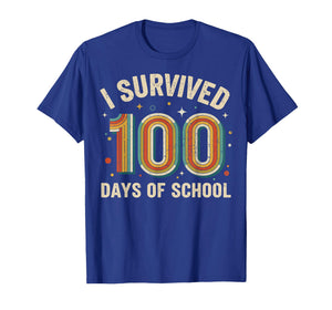 Vintage I Survived 100 Days of School Students Teachers T-Shirt