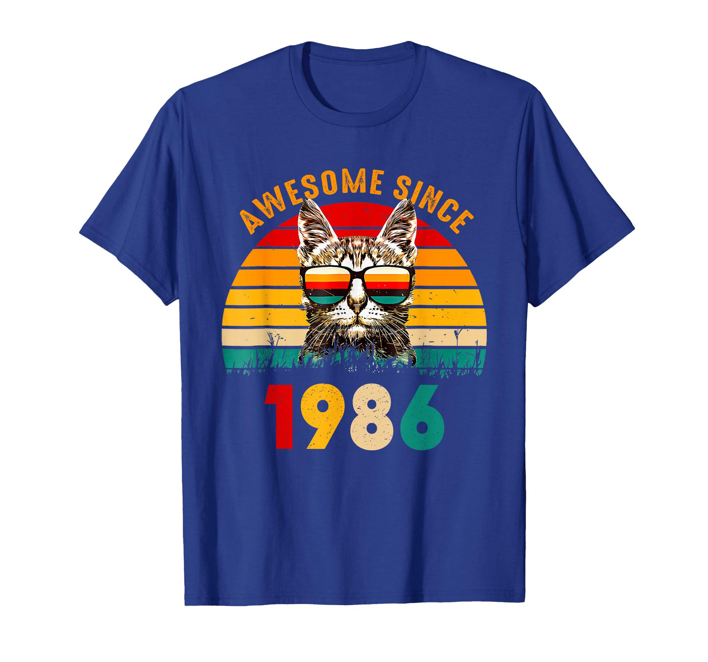 Awesome Since 1986, 1986 Retro Cool Cat, 40th Birthday T-Shirt