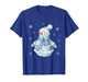 Cute Blue Snowman with Snowflakes Winter Christmas Design T-Shirt