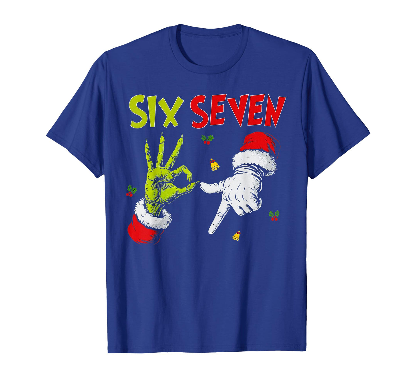 Six Seven Santa Hand Funny Viral Meme 67 Theme 6 7 Christmas T-Shirt