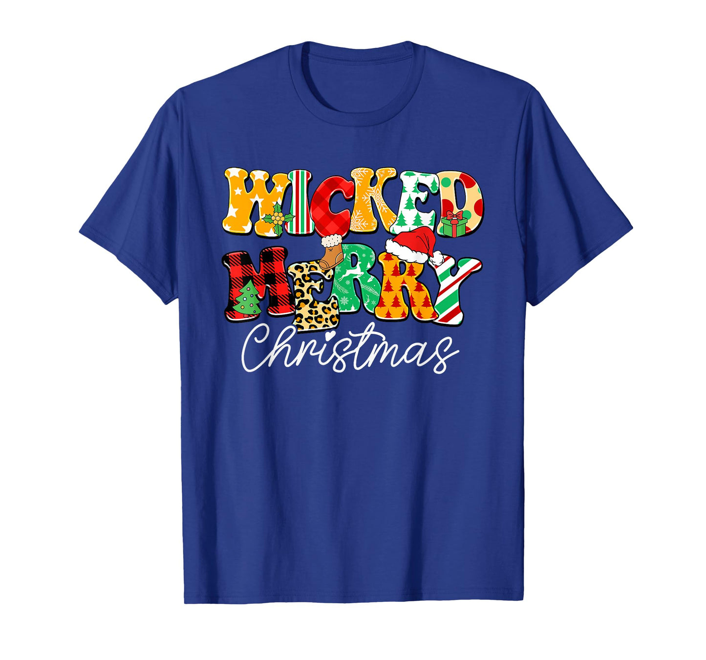 Wicked Merry Christmas Pattern Mix Humor T-Shirt