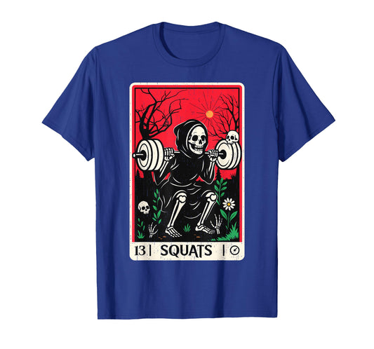 Funny Tarot Card Squats Workout Gym Fitness Bodybuilding T-Shirt