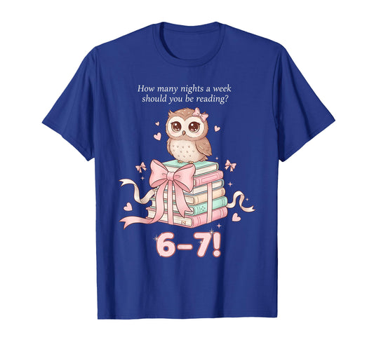 How Many Nights Reading 67 Meme Six Seven Pink Coquette Bow T-Shirt