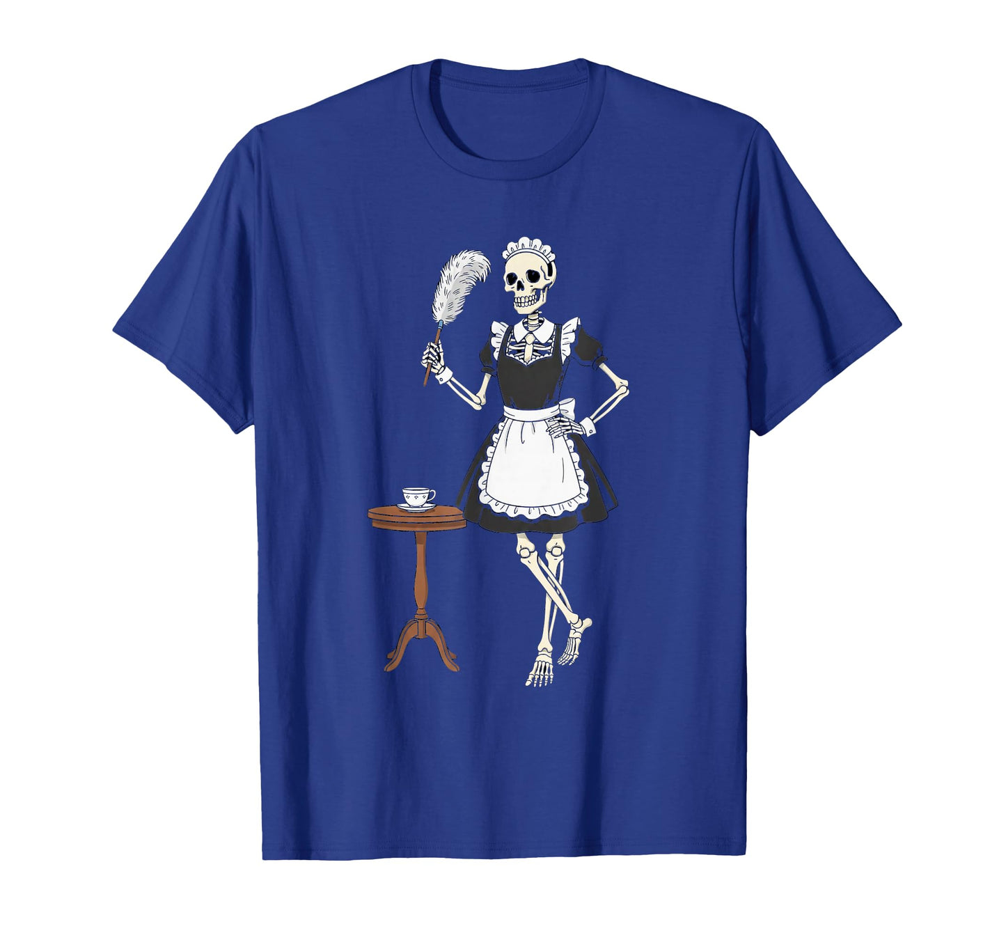 French Maid Skeleton Halloween Funny for Men Boys Kids T-Shirt