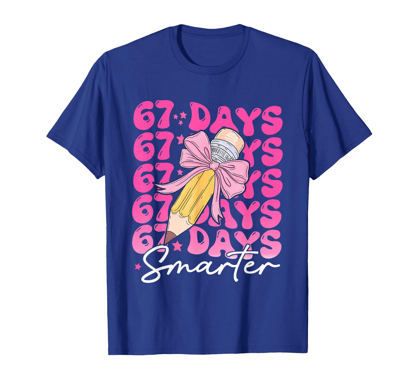 67th Day of School 67 Days Smarter Coquette Bow Six Seven T-Shirt
