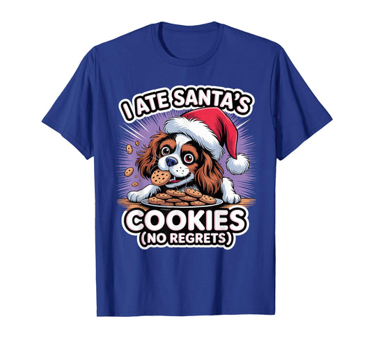 I Ate Santas Cookies Christmas Cavalier King Charles Spaniel T-Shirt