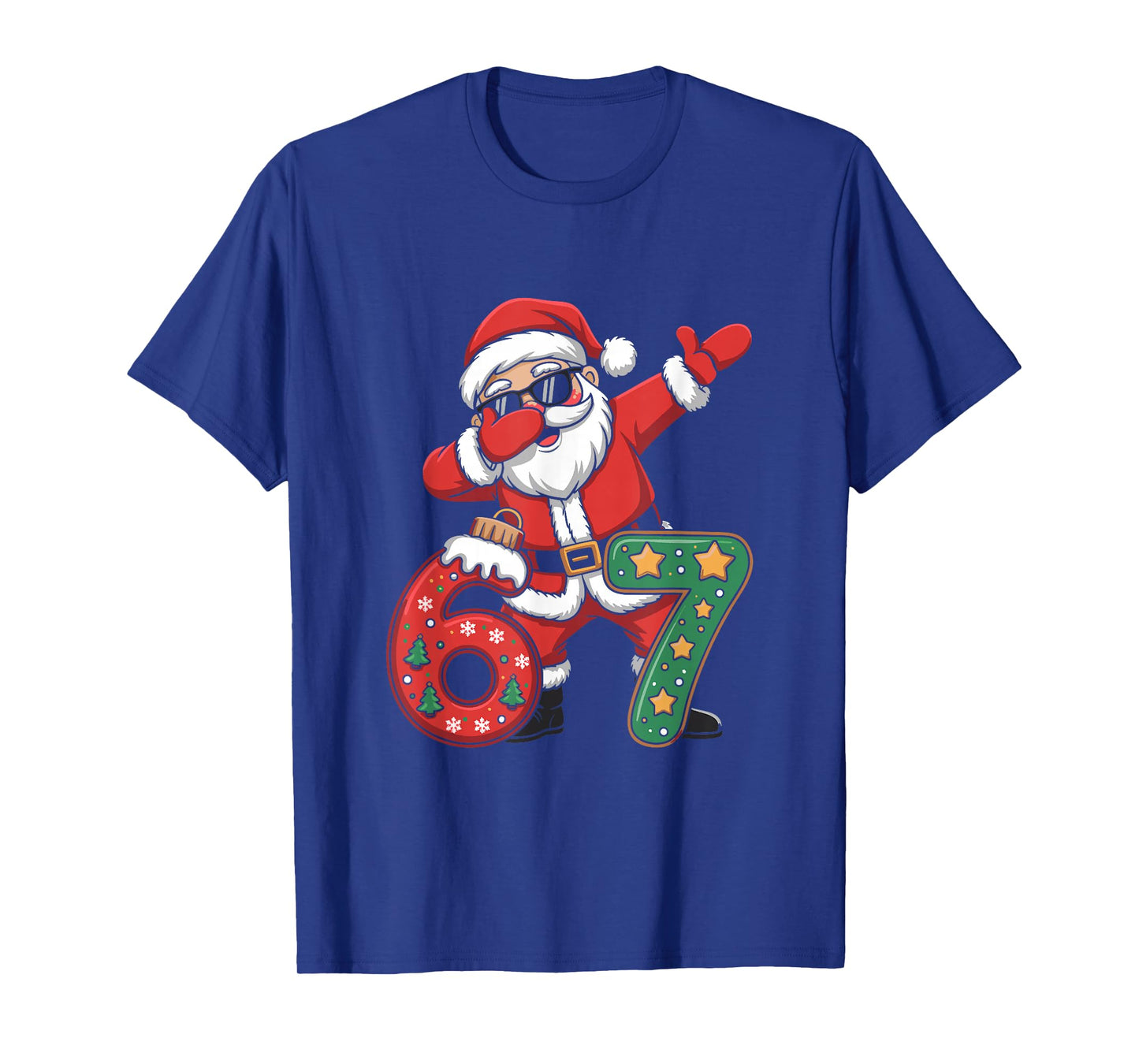 Funny Six Seven 6 7 Meme Santa Dab Christmas Dabbing T-Shirt