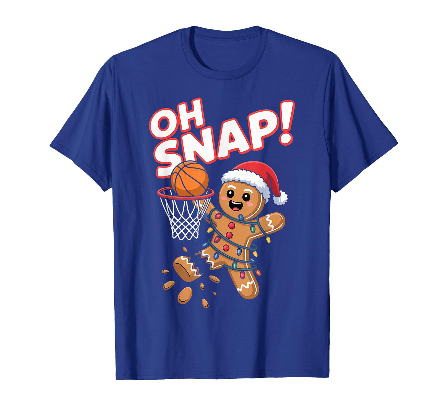 Oh Snap! Gingerbread Man Funny Xmas Basketball T-Shirt
