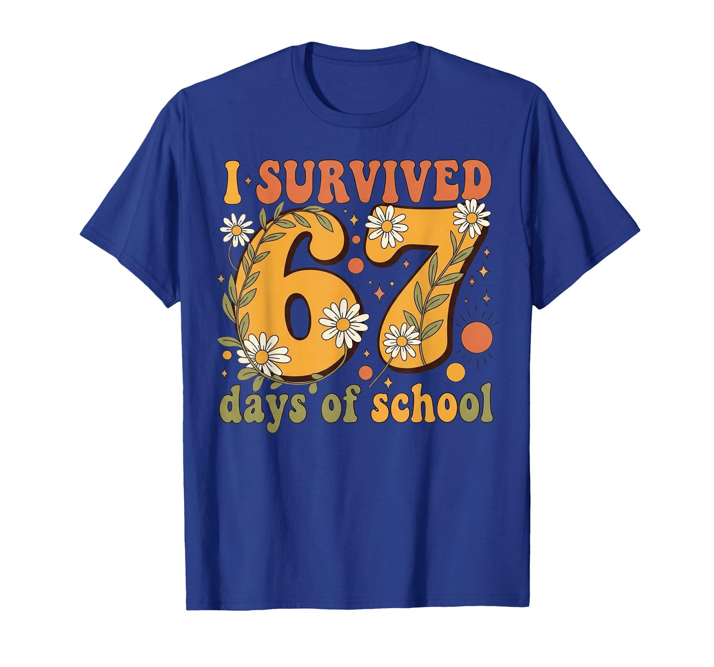 I Survived 67 Days of School Teachers Students Retro T-Shirt
