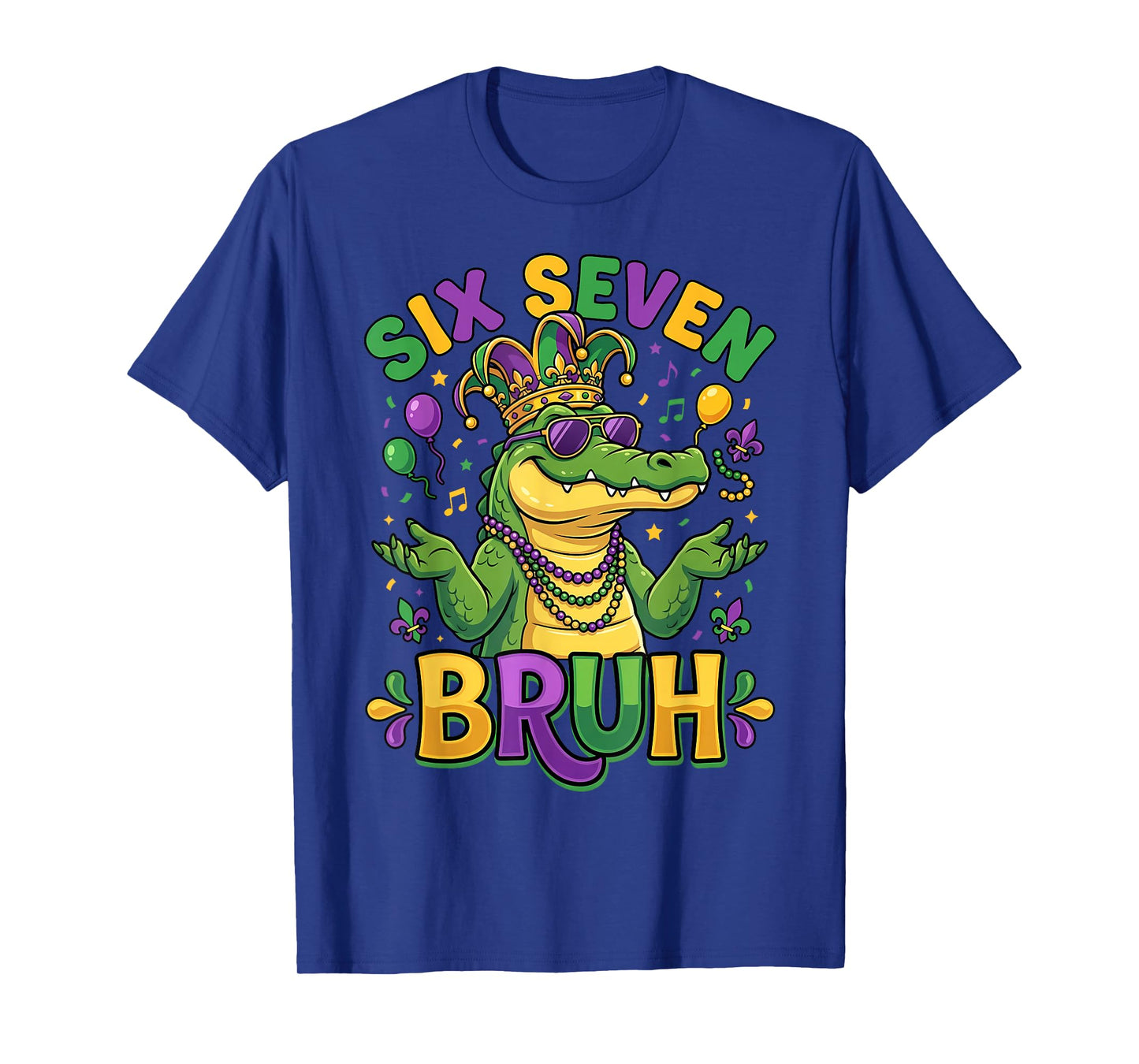 Bruh 67 Mardi Gras Alligator Six Seven Boys Girls Kids T-Shirt