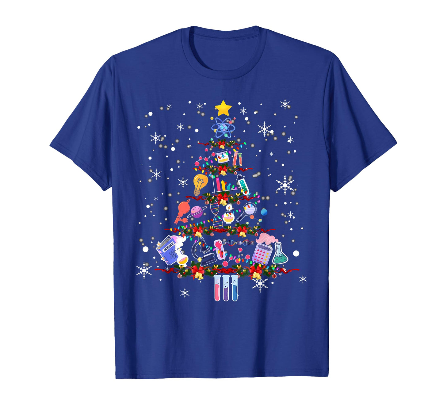 Science Christmas Lights Scientist Chemistry Lab Tech Xmas T-Shirt