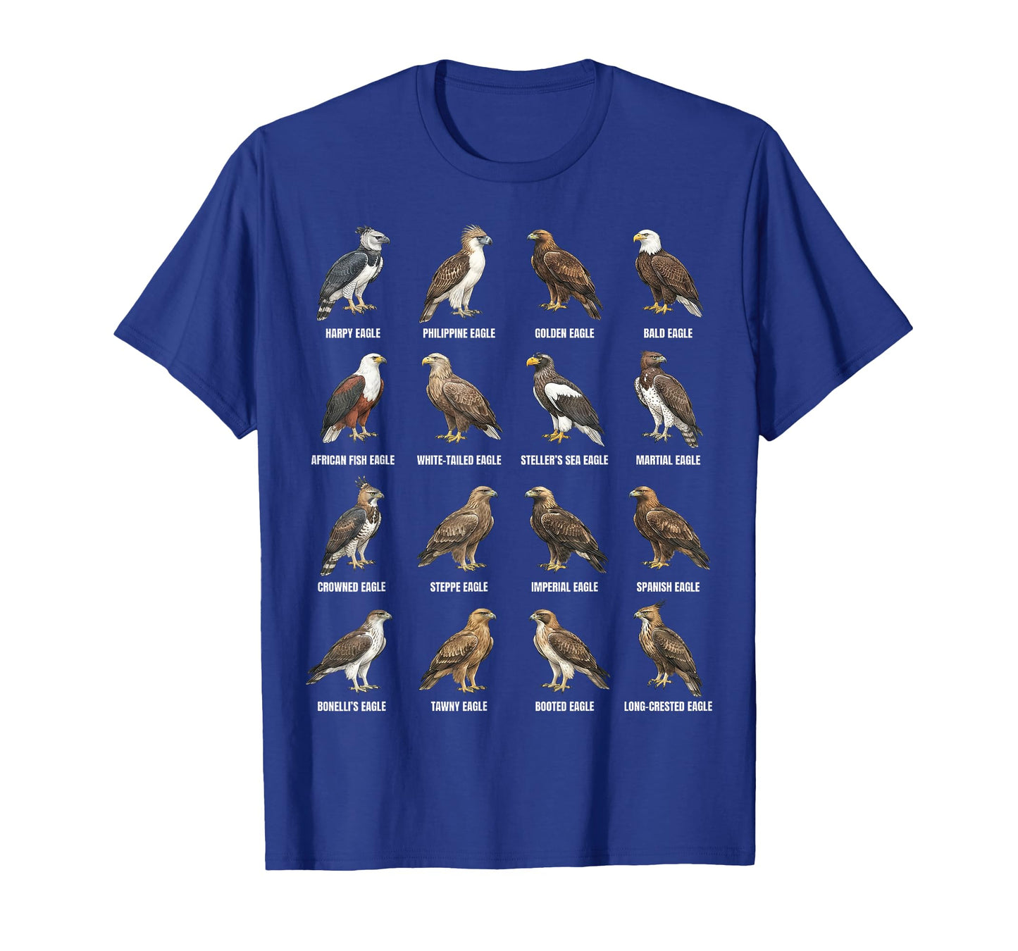 Eagle Species Chart – Types of Eagles Ornithology T-Shirt
