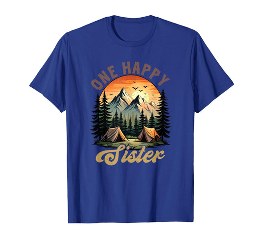 One Happy Sister Camper 1St Birthday Camping Bear T-Shirt