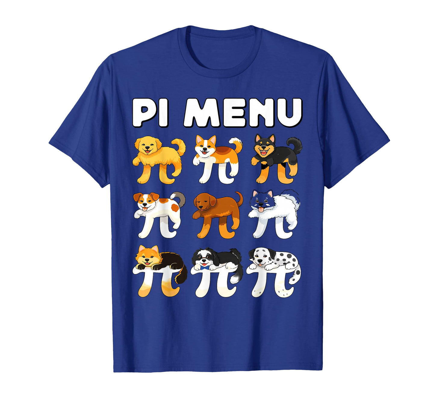 Pi Menu 3.14 Math Teacher Happy Pie Day Teachers Dogs Lover T-Shirt