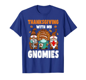 Thanksgiving Women gnome Fall Leopard Turkey RN Nurse T-Shirt